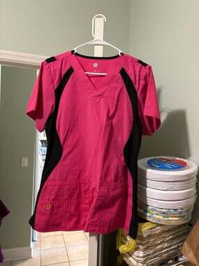 WonderWink Origins Lima Women's V-Neck Color Block Scrub Top